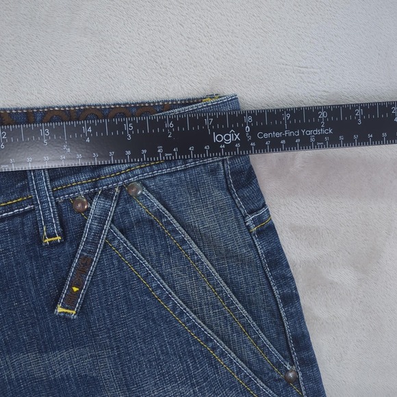Akademiks Jeans Mens 36 Blue‎ AKDMKS Patchwork Distressed Hip Hop Streetwear - Picture 13 of 16
